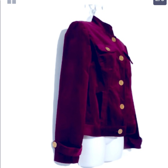 JONES NEW YORK Corduroy Burgundy Jacket - Picture 9 of 9